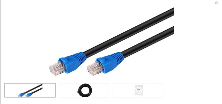 RJ45-välikaapeli, CAT6 U/UTP 20m, PE musta