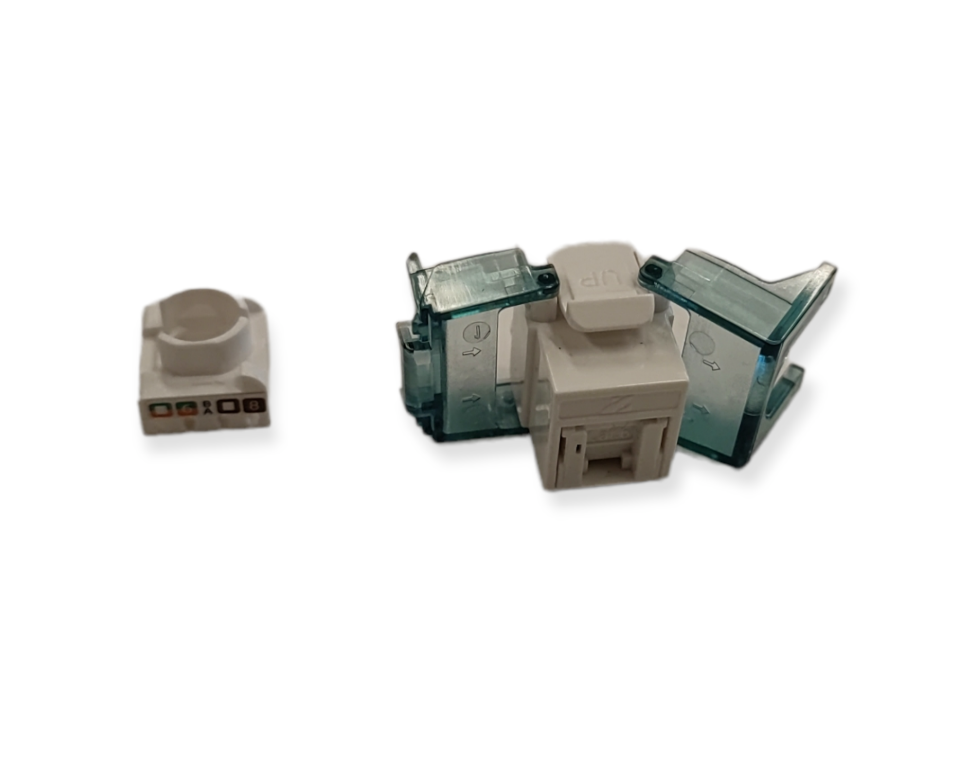 RJ45-liitin Cat6 UTP, keystone, työkaluton, pölysuojalla
