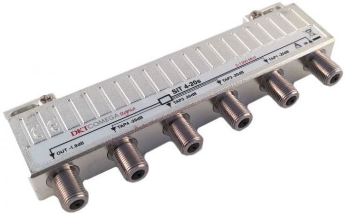 Haaroitin 4-ään 12,3dB, 5-1300MHz