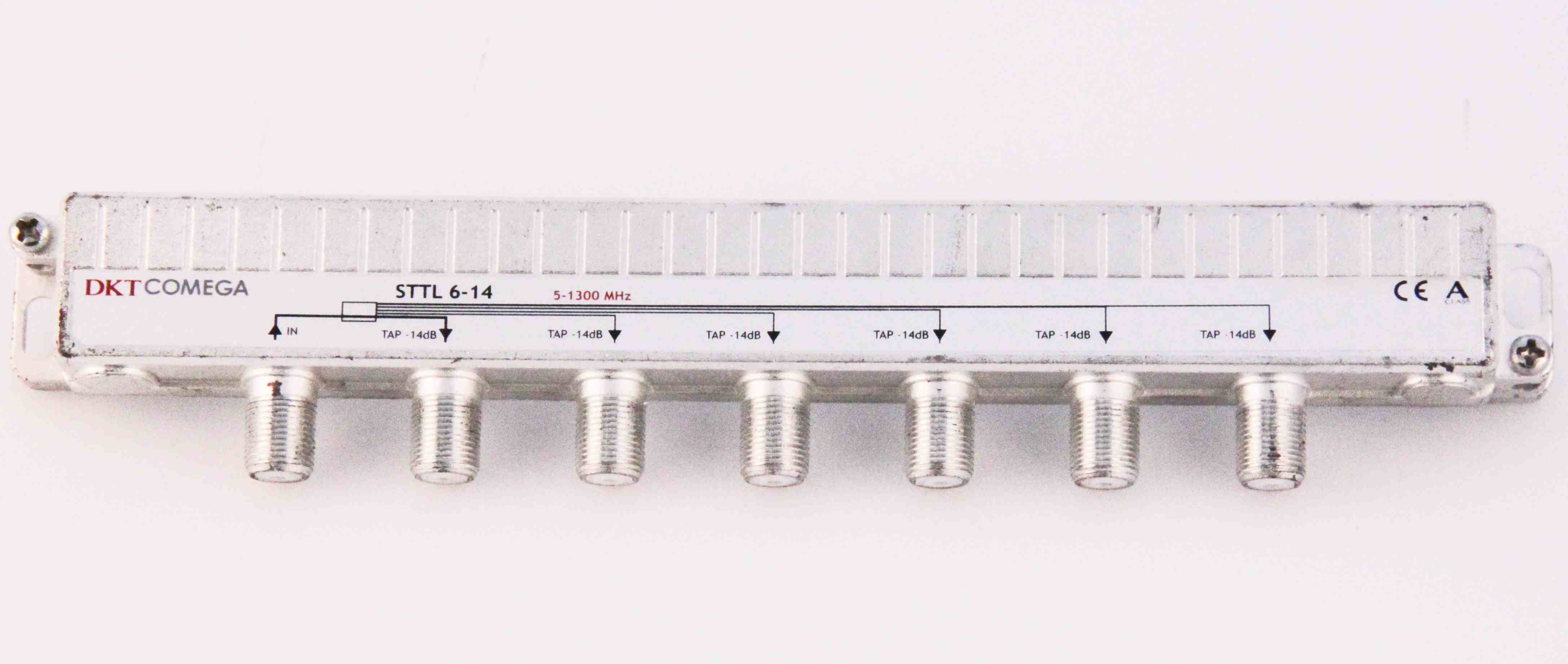 Haaroitin 6:n 14dB päättyvä, 5-1300MHz