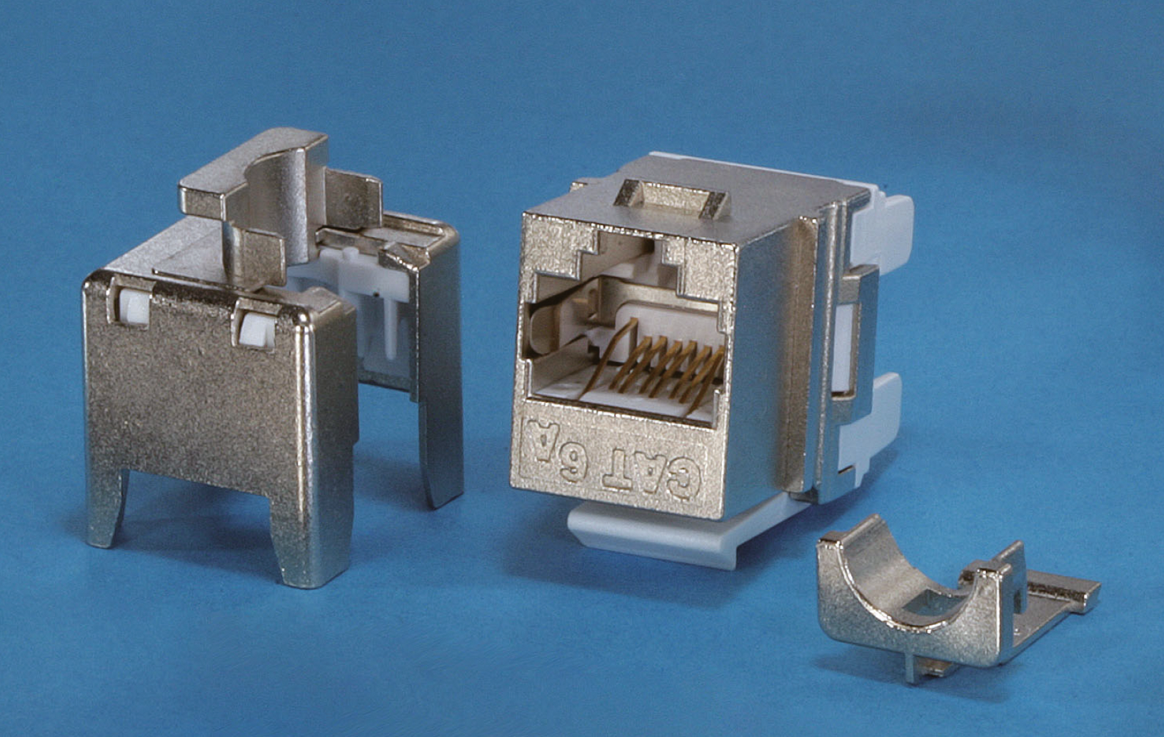 RJ45-liitin Cat6A STP, keystone, suojattu, työkalullinen, Bulk pakattu