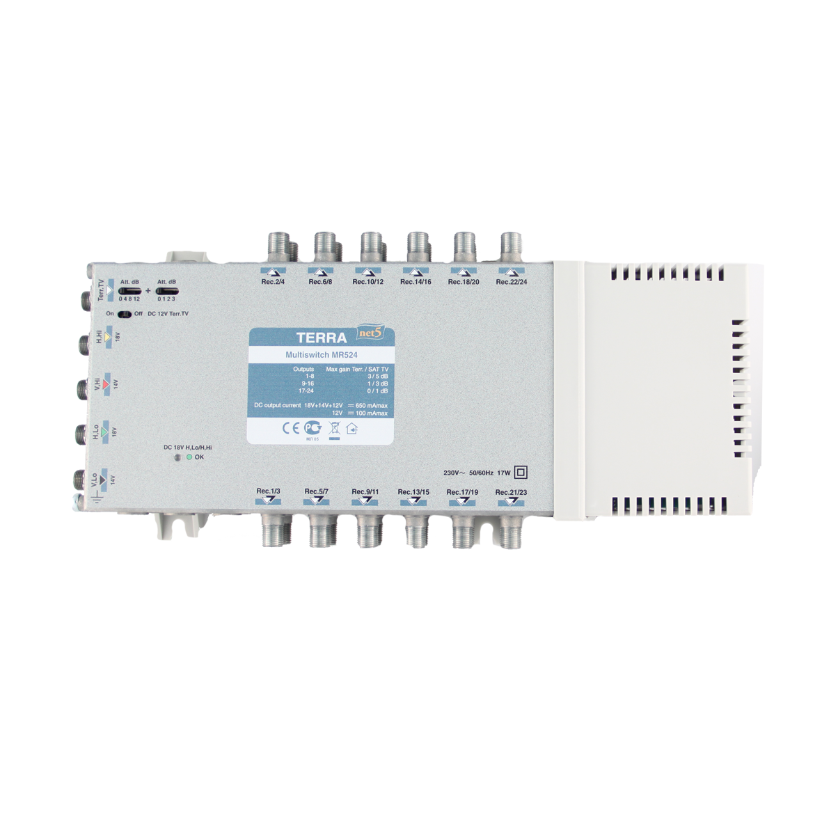 Multiswitch 4xSAT+terrestrial, 24-lähtöä