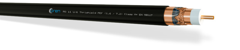 Antennimaakaapeli RG11 CU117 PE A+/RG11/U-6 Trishield Fca 500m kela