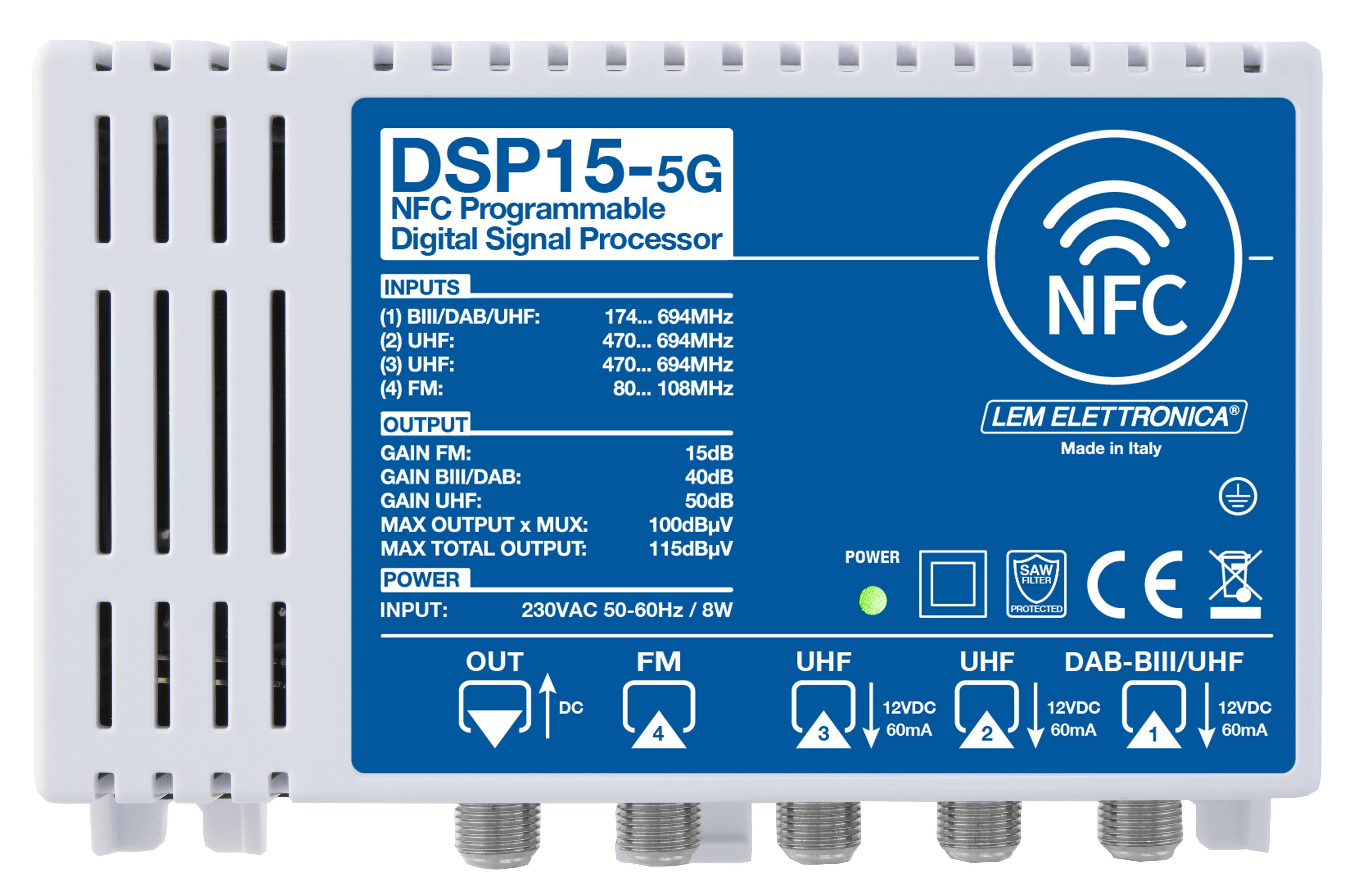 DSP15-5G Ohjelmoitava päävahvistin