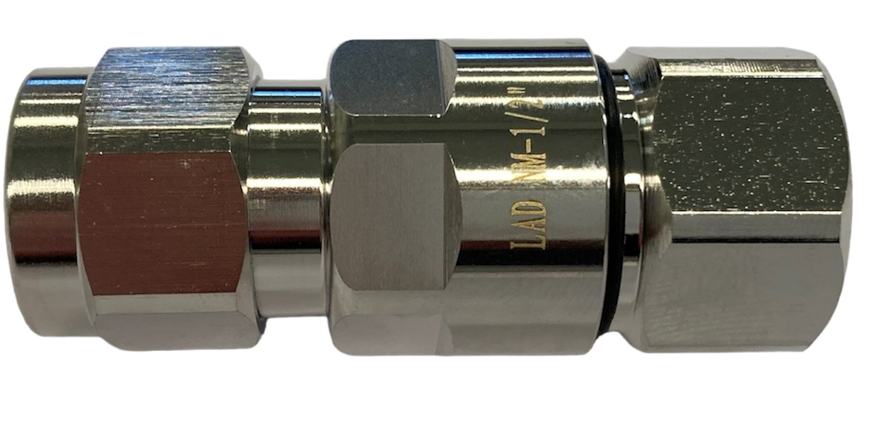 N-urosliitin suora/kierrettävä 1/2" kaapeleille mm. LA HCAAYZ-50-12, IP 68, 50 Ohm.