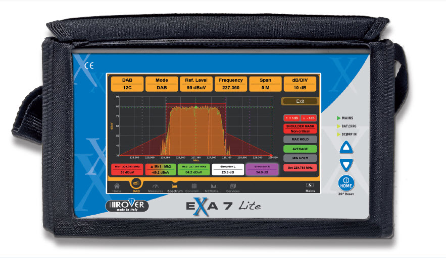 Mittalaite EXA 7 Lite DVB-T/T2/C/S/S2, 7" kosketusnäytöllä